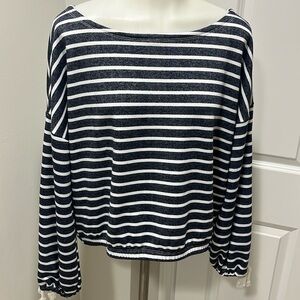 cupcakes and cashmere nautical navy/white sweatshirt/top. Love boating/cruising?
